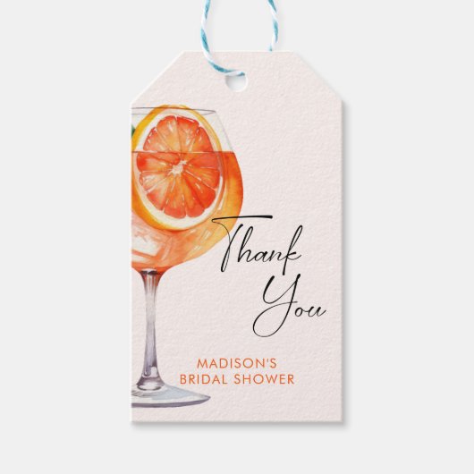 Watercolor Cocktail Bruidsfeest Cadeaulabel (Voorkant)