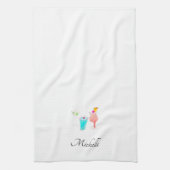 Watercolor Cocktail Margarita Patroon   Naam Theedoek (Verticaal)