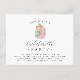 Watercolor Cocktail Minimalistische Meisjesuitnodi Briefkaart