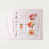 Watercolor Cocktail Party Bruiloftsfeest Wandkleed (Voorkant (horizontaal))