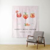 Watercolor Cocktail Party Bruiloftsfeest Wandkleed (In situ)