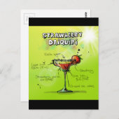 Watercolor Cocktail Recept Briefkaart (Voorkant / Achterkant)