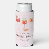 Watercolor Cocktailparty Bruidsfeest Borrel Seltzer Blikjeskoeler (Seltzer Voorkant)