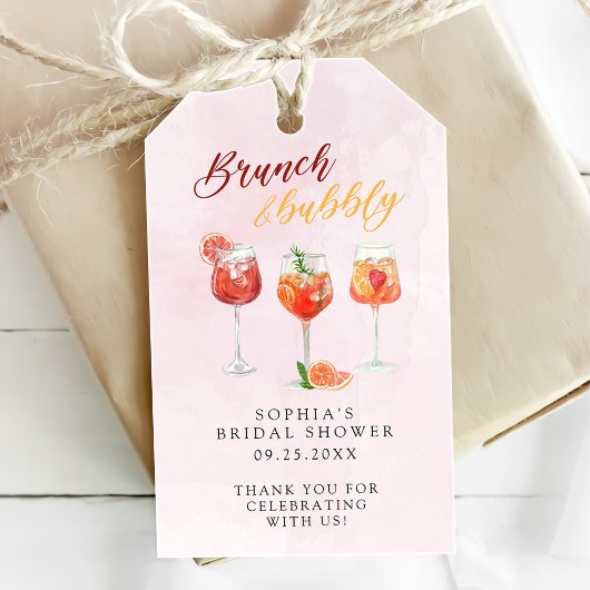Watercolor Cocktailparty Bruidsfeest Cadeaulabel