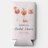 Watercolor Cocktailparty Bruidsmeisjesfeest Seltzer Blikjeskoeler (Achterkant)