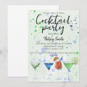 Watercolor cocktailparty kaart (Voorkant / Achterkant)