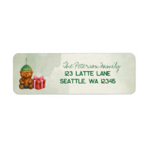 Watercolor Coffee Beer Holiday Retourlabels