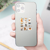 Watercolor Coffee Brewing Tools & Aesthetic Coffee Sticker (Telefoon)