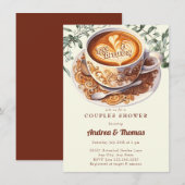 Watercolor Coffee | Uitnodiging voor koppel bruisf (Voorkant / Achterkant)