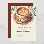 Watercolor Coffee | Uitnodiging voor koppel bruisp (Voorkant / Achterkant)