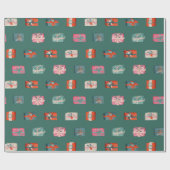 Watercolor Colorful Gifts Pattern Cute Cadeaupapier (Vlak)