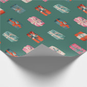 Watercolor Colorful Gifts Pattern Cute Cadeaupapier (Hoek)