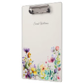 Watercolor Colorful Spring Wildflower Clipboard Klembord (Links)