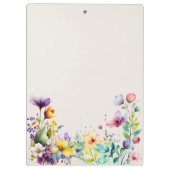 Watercolor Colorful Spring Wildflower Clipboard Klembord (Achterkant)