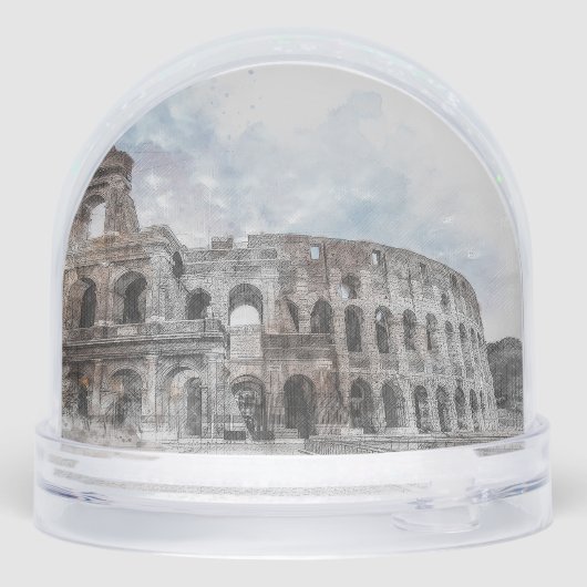 Watercolor Colosseum Snow Globe | Rome Italy  Sneeuwbol (Achterkant)