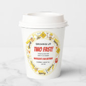 Watercolor Construction 2nd Birthday Party Papieren Bekers (Achterkant)