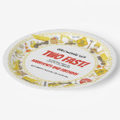 Watercolor Construction 2nd Birthday Party  Papieren Bordje (Gekanteld)