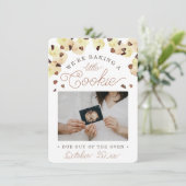 Watercolor Cookie Pregnancy Photo Announcement Aankondiging (Staand voorkant)