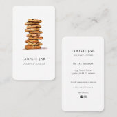 Watercolor cookie with social media Bakery   Visitekaartje (Voorkant / Achterkant)