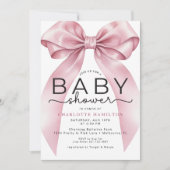 Watercolor Coquette Boog Baby Shower Uitnodiging – (Voorkant)