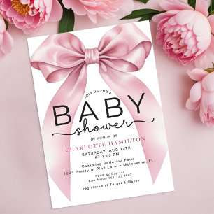 Watercolor Coquette Boog Baby Shower Uitnodiging –