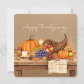 Watercolor cornucopia kaart (Voorkant)