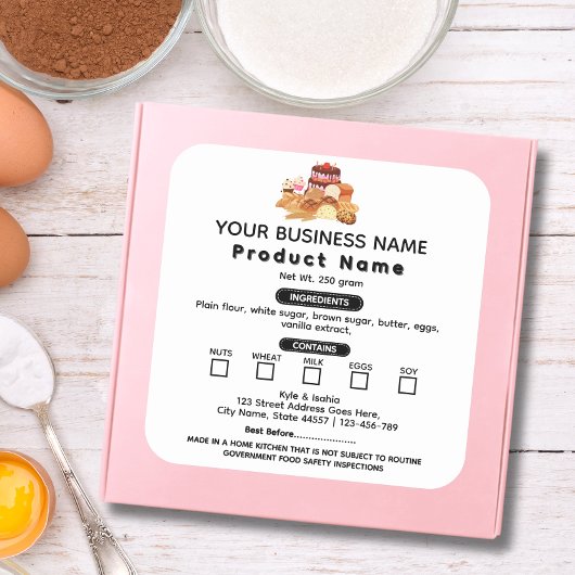 Watercolor Cottage Law voedseletiket sticker