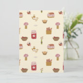 Watercolor Cottagecore Kitchen Seamless Pattern Kaart (Staand voorkant)
