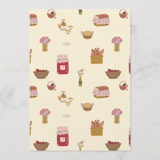 Watercolor Cottagecore Kitchen Seamless Pattern Kaart (Voorkant)