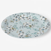 Watercolor Cotton Flowers and Eucalyptus Papieren Bordje (Gekanteld)