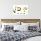 Watercolor Country Barn "Home Sweet Home"   Canvas Afdruk (Insitu (Slaapkamer))