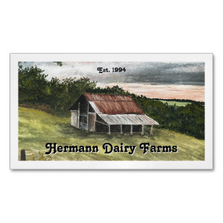 Watercolor Country Barn Scene Magnetisch Visitekaartje