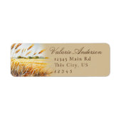 Watercolor Country Wheat Field script Etiket (Voorkant)