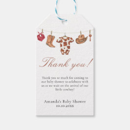 Watercolor cowboy Baby Shower Thank you Cadeaulabel
