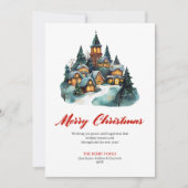 Watercolor Cozy Holiday Scene Greeting Card Feestdagenkaart (Voorkant)