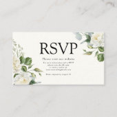 watercolor Creamy Floral Eucalyptus Details QRcode Informatiekaartje (Voorkant)