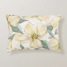 Watercolor Crème Bloem - Neutrale Bloemen Accent Kussen