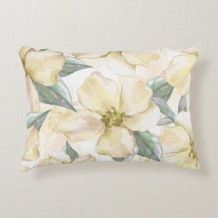 Watercolor Crème Bloem - Neutrale Bloemen Accent Kussen