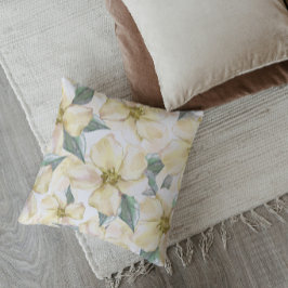 Watercolor Crème Bloem - Neutrale Bloemen Kussen