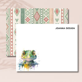 Watercolor Crocodile Elegant Stationery Note Card Kaart