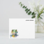 Watercolor Crocodile Elegant Stationery Note Card Kaart (Staand voorkant)