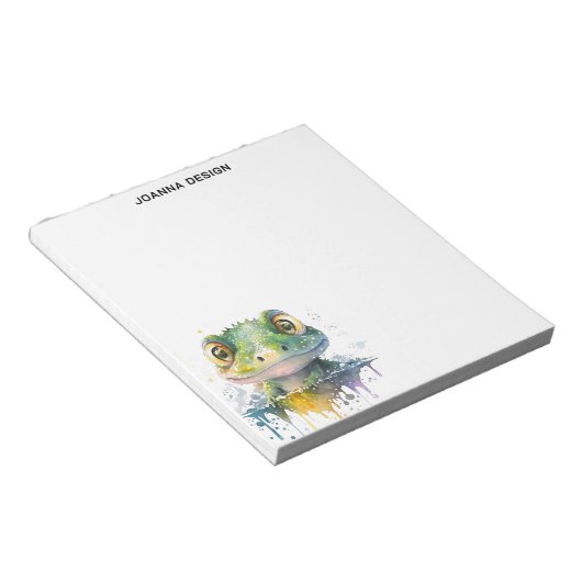 Watercolor Crocodile Sophisticated Notepad Notitieblok (Schuin)