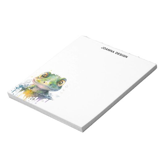 Watercolor Crocodile Sophisticated Notepad Notitieblok (Linkerzijde)