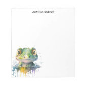 Watercolor Crocodile Sophisticated Notepad Notitieblok (Voorkant)