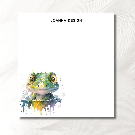 Watercolor Crocodile Sophisticated Notepad Notitieblok