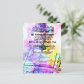 Watercolor cross bible verse Christian  Briefkaart (Staand voorkant)