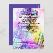Watercolor cross bible verse Christian  Briefkaart (Voorkant / Achterkant)