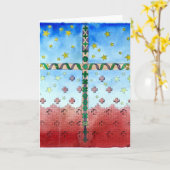 Watercolor Cross Greeting Card Kaart (Gele Bloem)