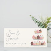 Watercolor Cupcake Bakkerij Elegant Cadeaubon (Staand voorkant)