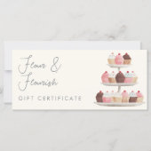 Watercolor Cupcake Bakkerij Elegant Cadeaubon (Voorkant)